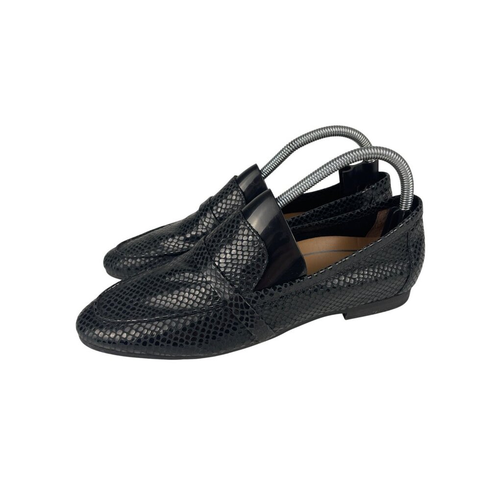 Vionic Women's 9 Zana Leather Lizard Snake Embossed Slip On Orthotic Loafers